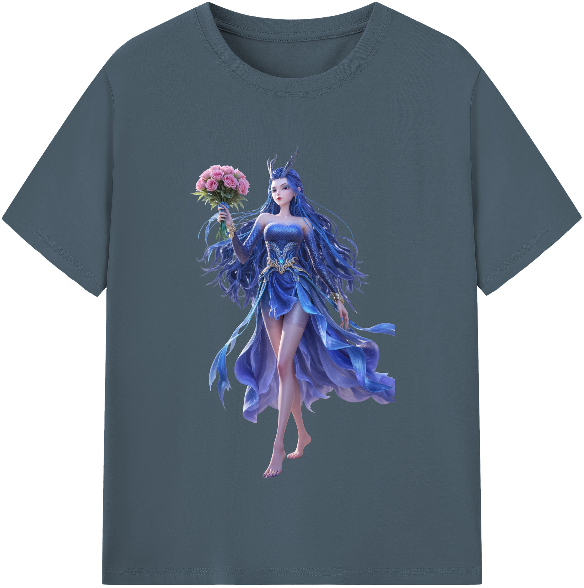 （画像用） Ne Zha 2 ナタ 魔童の大暴れ 綿100％半袖Tシャツ（フロントプリント）